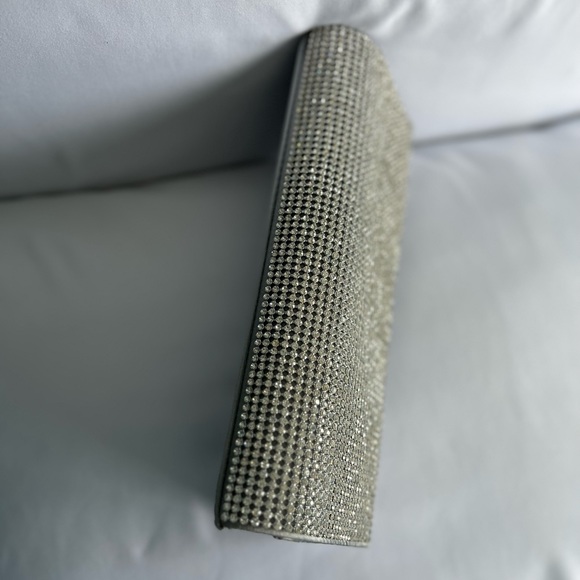 NWT J Francis - Silver Rhinestone Evening Clutch - Picture 6 of 11